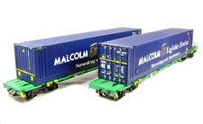 ARISTOCRAFT G SCALE GAUGE 1 - A50803 - INTERMODAL TWIN WAGONS MALCOLM CONTAINERS
