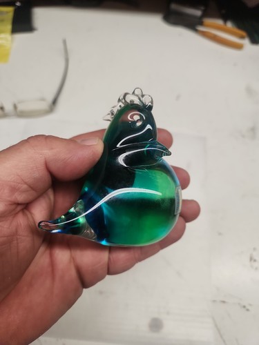 Murano solid glass chicken - murano,