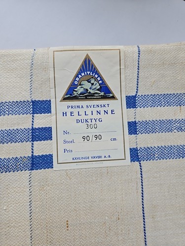 Vintage swedish linen fabric - swedish,