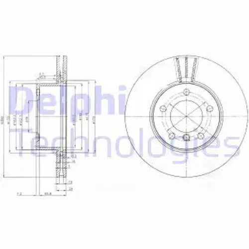 Brake disc vented bg3998c - brake,