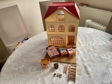 Sylvanian Families Red Roof 3 Story House + Furniture and Accessories