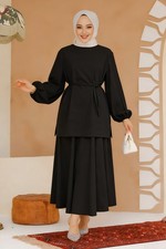 2PCS Muslim Sets Women Belted