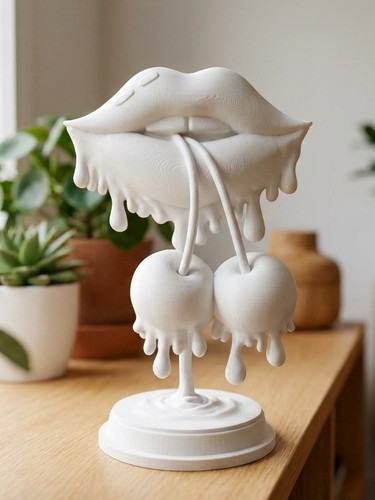 Modern surrealist melting lips - modern,