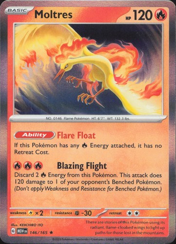 Pokemon moltres 146 - 146/165, rare