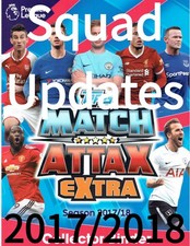 Squad Updates Cards Match Attax 17/18 Extra 2017/2018 Update Topps # U1 - U64