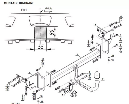 Swan neck tow bar for - bar,
