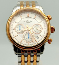 Men's Rotary Les Originales Monaco 40mm Rose Gold & Silver 2 Tone Chronograph