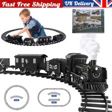 Electric Large Classic Train Set Sounds & Lights Rail Track Carriages Kids Toys