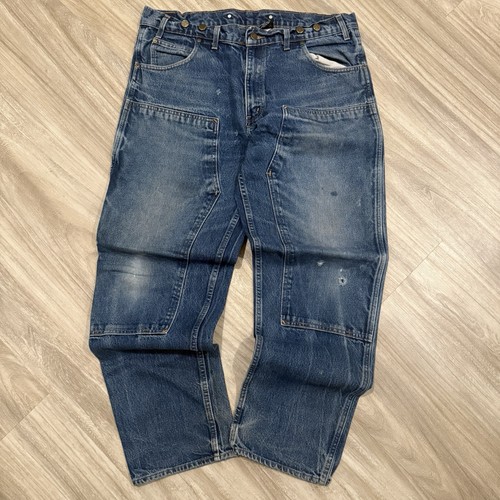 Prison blues double knee jeans - knee,