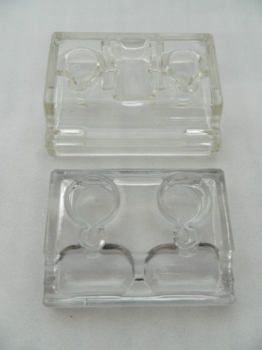 Vintage glass double ink - double, well