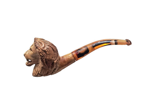 Vintage carved lion meerschaum - vintage,