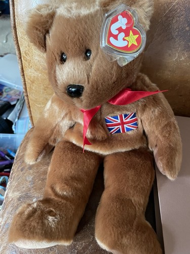 Brown britannia bear with - brown, ty