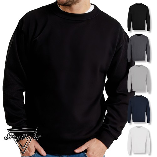 Mens plain sweatshirt - plain, crew