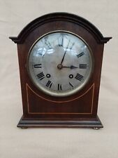 GOOD QUALITY ANTIQUE GERMAN INLAID MAHOGANY BRACKET CLOCK