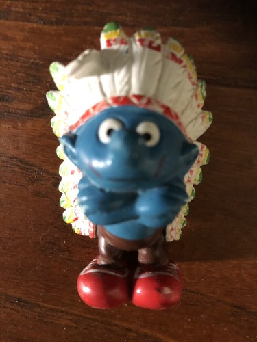 Vintage smurf head indian - smurf,