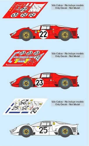 Decals ferrari 412p mans - ferrari,