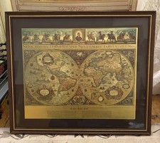 Blaeu Wall Map Framed Gold