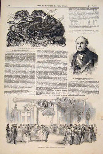 Original old antique print - old,