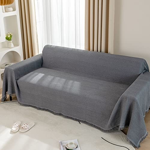 Waffle weave sofa throw - weave,