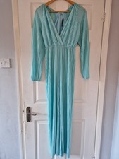 Aqua Blue Pleated Wide Leg