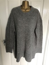 Women’s Zara Oversized Jumper Grey UK Size S Chest 46in