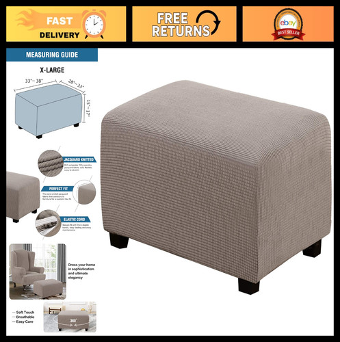 Rectangle ottoman slipcover - ottoman,
