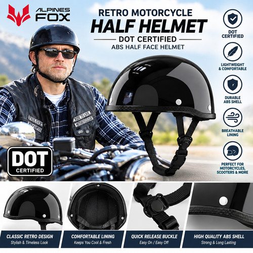 Retro motorcycle half helmet - retro,