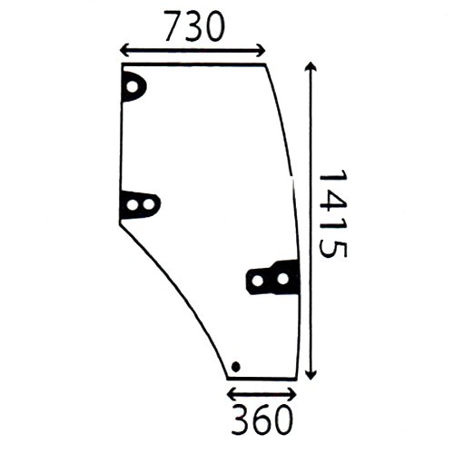 Door glass for mccormick - r/h,