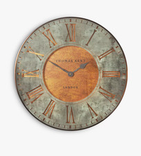 Thomas Kent - Florentine Star Roman Numeral Clock - Leather  Copper - 53cm -