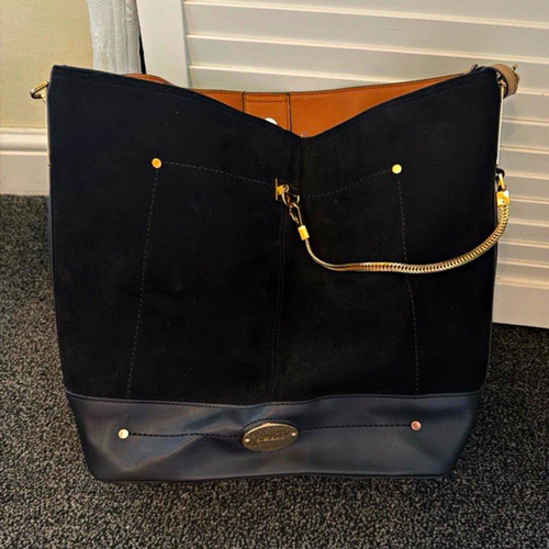 River island black leather - river,