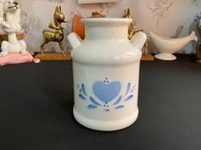 Decorative ceramic vintage milk churn blue handpainted heart design