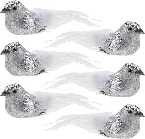Artificial white doves 6pcs - artificial, doves,