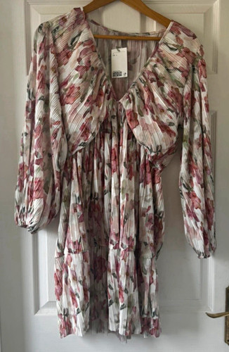 Floral pleated fit flare - floral,