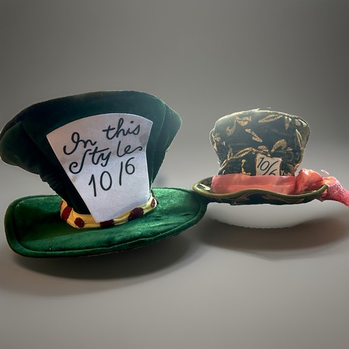 Two mad hatter hats alice - hatter, hats,