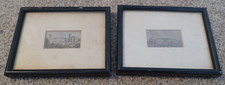 2 George Baxter Needlebox Miniature prints architectural scenes