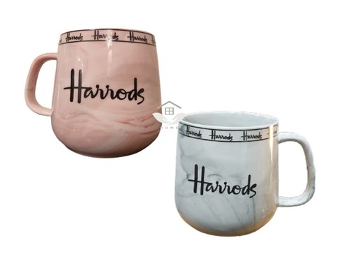 Harrods mug ceramic pink grey - harrods,