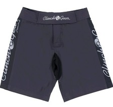 CLINCH GEAR Fight Shorts - MMA Wrestling - Pewter/Black - Men's Sizes 28, 32, 36