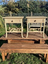 Pair Of Angraves Vintage Cane Boho Bedside Cabinets or Side Tables with 1 Drawer