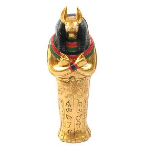 22cm golden anubis sarcophagus - golden,