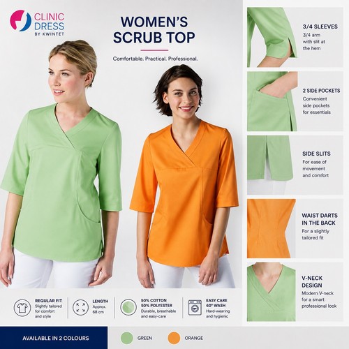Womans nurses scrub top - womans,