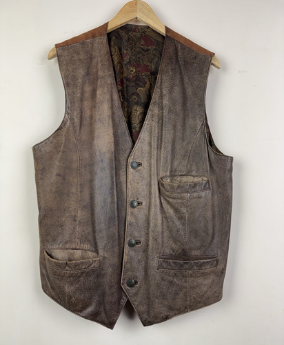 Real leather waistcoat vest - real,