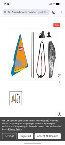 Red paddle windsurf rig - paddle,