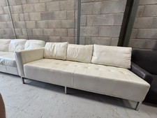 White Leather Chaise Sofa