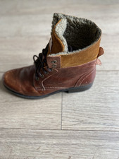 Firetrap Mens Brown Suede Leather Faux Fur Lined Boots Size 8 EU 42