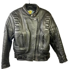 Vintage Akito Mercury Plus Womens Black Leather Motorcycle Jacket UK 14 Padded 