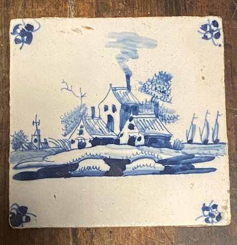 Dutch delft tile depicting - dutch,
