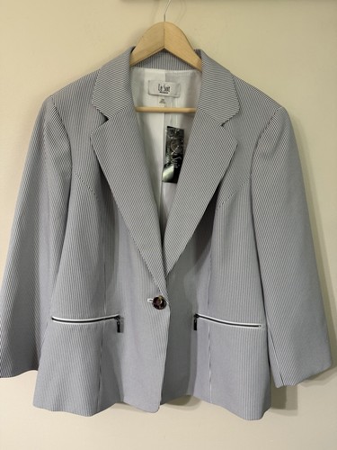 Suit black white pin stripe - suit,