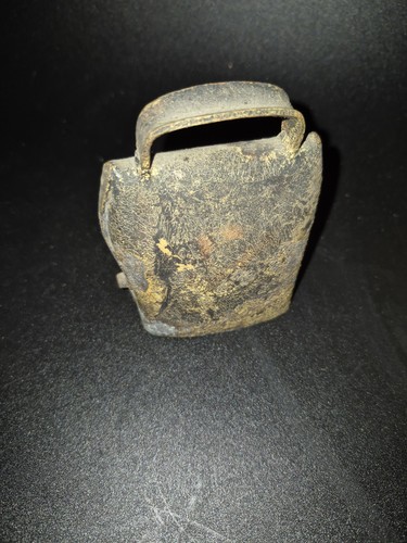 Vintage handmade iron cow bell - iron,