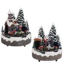  LED Light Animated Village