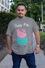 Daddy Pig Charcoal Tshirt-Peppa Cartoon TV Fashion Clothing Short Sleeve